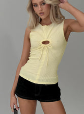 Souls Intertwine Cut Out Top Yellow